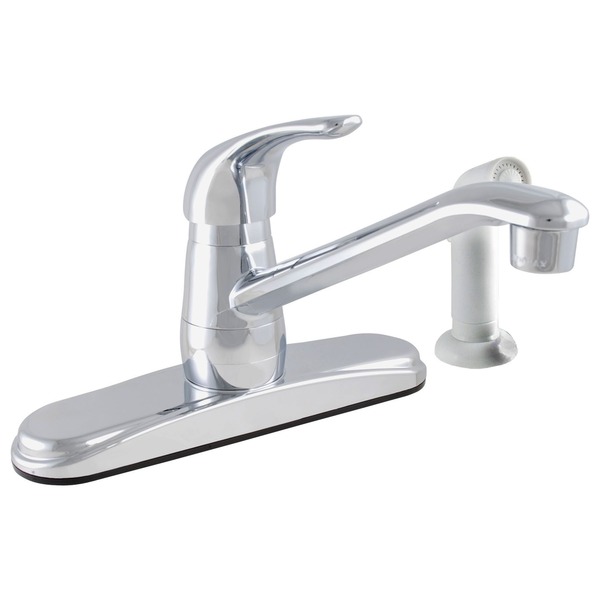 LDR 952-12325CP Chrome Single Handle Kitchen Faucet With White Side Spray - Fauct Kit 1h W/sp Ll