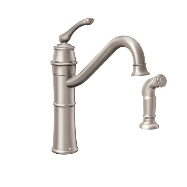 Moen Wetherly Spot Resist Brushed Nickel 1-hole 2-sidespray Kitchen Faucet - Spot Resist Stainless