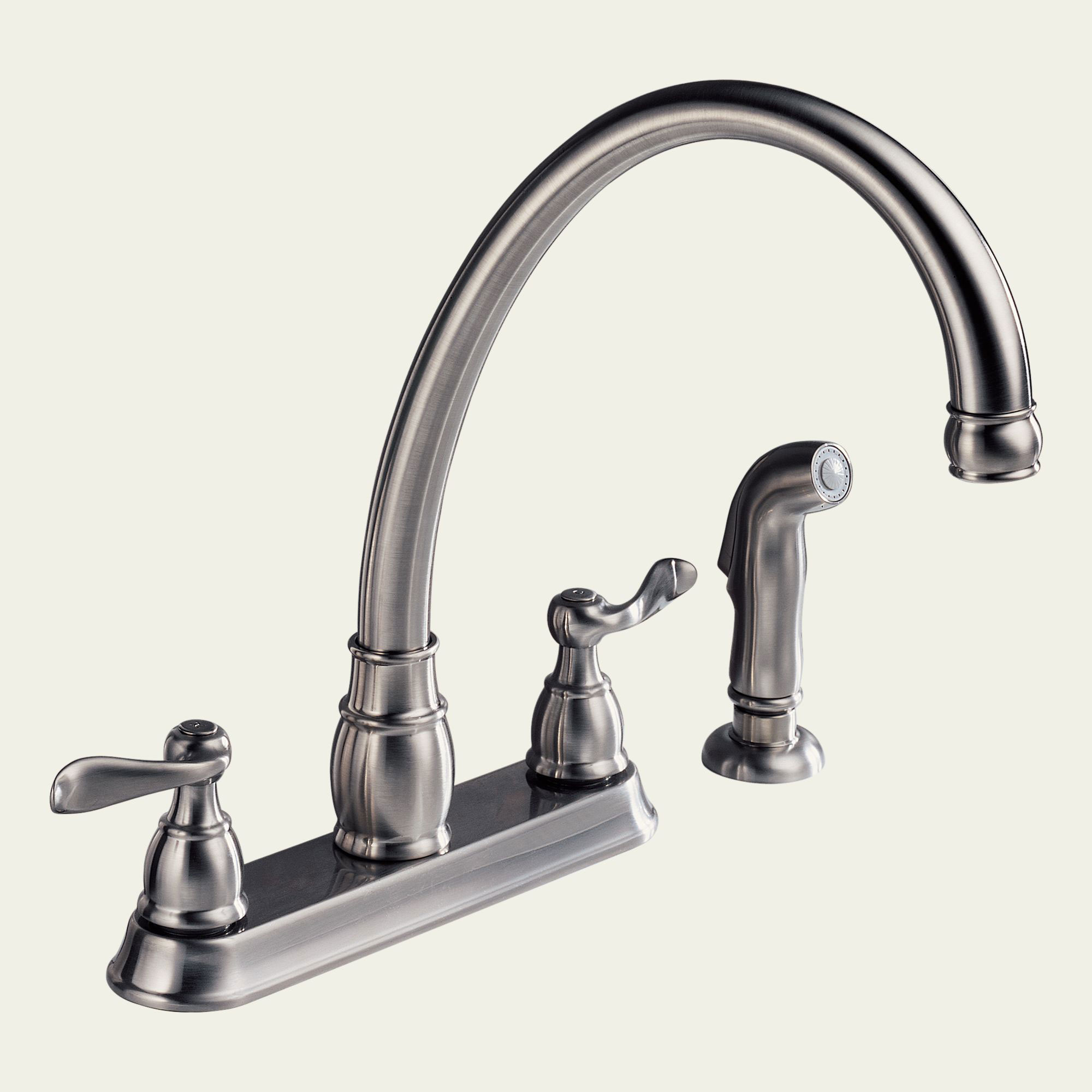 Peerless Lead Free 2-Handle Chrome Kitchen Faucet and Side Spray