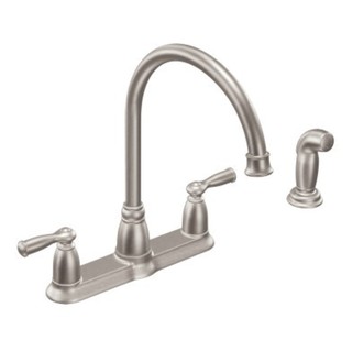 Moen Banbury Spot Resist Stainless Steel Centerset 4-piece Sidespray Kitchen Faucet - Spot Resist Stainless