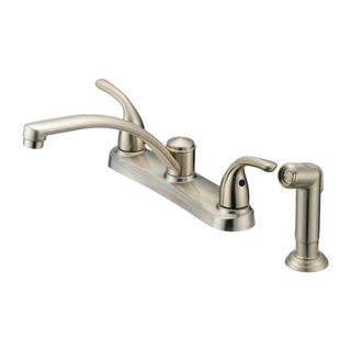 OakBrook Anabelle Two Handle Nickel Kitchen Faucet Side Sprayer Included