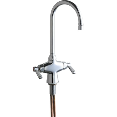 Chicago Faucets 50-E2805-5AB Commercial Grade Single Hole Kitchen Faucet with Lever Handles