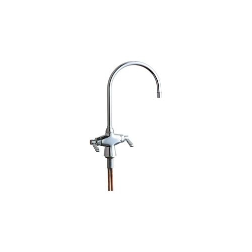 Chicago Faucets 50-GN8AE35AB Commercial Grade Single Hole Kitchen Faucet with Lever Handles
