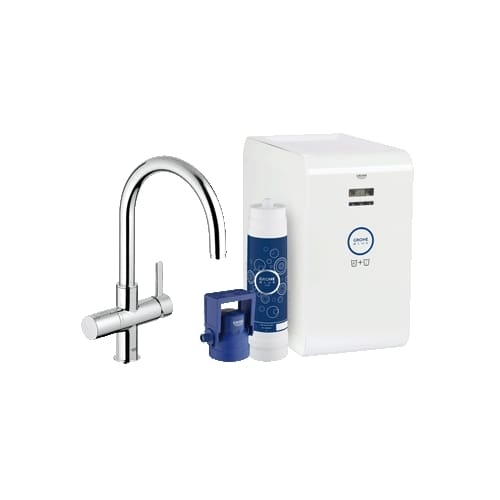 Grohe 31 251 1 GROHE Blue Filtered Water Dispenser - Chiller and Carbonizer Included (Less CO2 Cartridges) - Chrome Finish