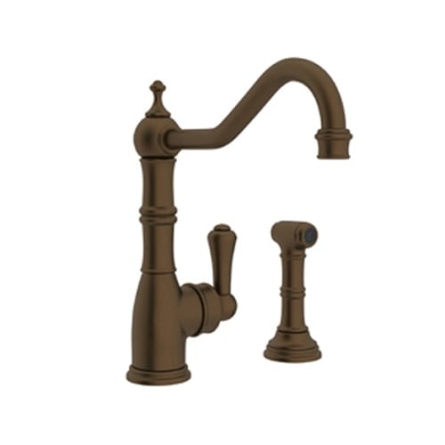 Rohl U.4746-2 Perrin and Rowe Kitchen Faucet with Side Spray and Metal Lever Handle