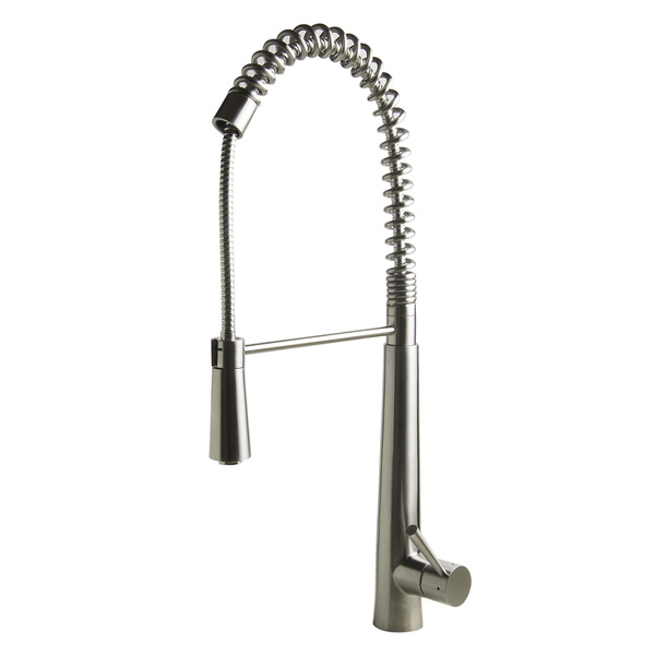 ALFI Sring Silver Stainless Steel Pull Down Spray Kitchen Faucet - Stainless Steel