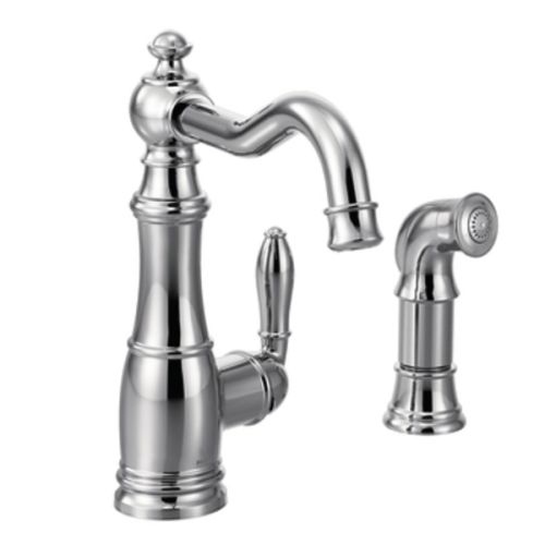 Moen S72101 Low-Arc Kitchen Faucet with Side Spray from the Weymouth Collection