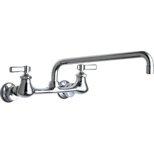Chicago Faucets 540-LDL12AB Wall Mounted Pot Filler Faucet with Lever Handles and 12' Full-Flow Swing Spout
