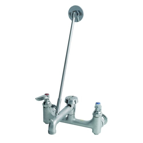 T and S Brass BA-0665-BST Wall Mounted Vacuum Breaker Service Faucet with Built-In Stops