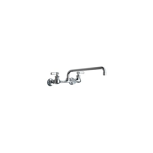 Chicago Faucets 540-LDL12E35ABCP Wall Mounted Pot Filler Faucet with Lever Handles and 12' Full-Flow Swing Spout