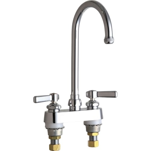 Chicago Faucets 526-GN2AE1 Commercial Grade High Arch Kitchen Faucet with Lever Handles - 4' Faucet Centers