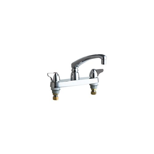 Chicago Faucets 1100-E35AB Commercial Grade Kitchen Faucet with Lever Handles - 8' Faucet Centers (Eco-Friendly Flow Rate)
