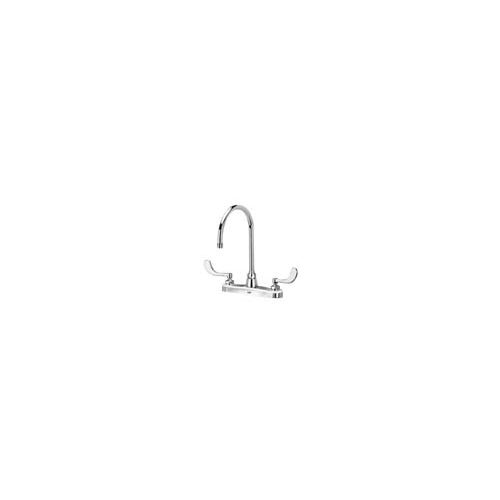 Zurn Z871C4-XL-HS Gooseneck Lead Free Double Handle Kitchen Faucet with 4' Metal Wrist Blades, Hose and Spray from the AquaSpec