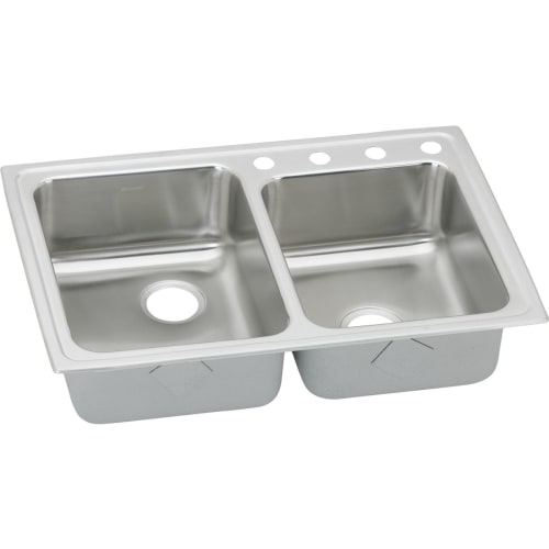 Elkay LRAD25055 Gourmet 33' Double Basin Drop In Stainless Steel Kitchen Sink