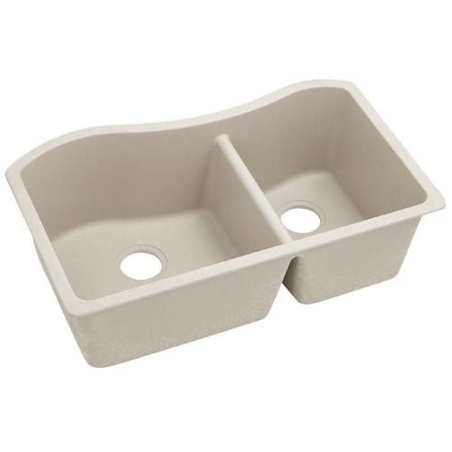 Elkay ELGHU3220R Harmony 32-1/2' Double Basin Granite Composite Kitchen Sink for Undermount Installations with 60/40 Split