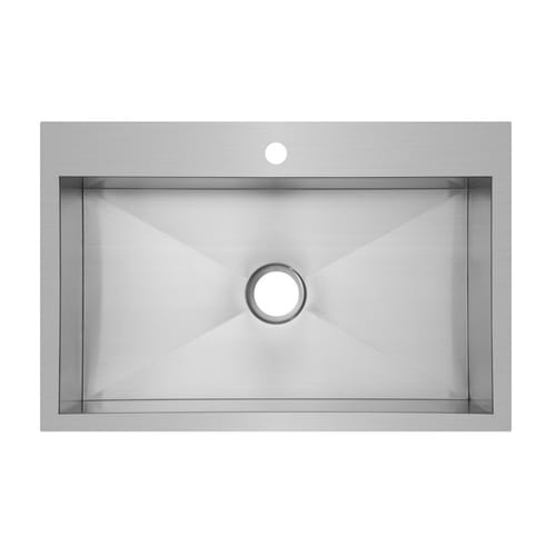 Mirabelle MIRDM1BZ1 33' Single Basin Drop In or Undermount Stainless Steel Kitchen Sink with Sound Absorption