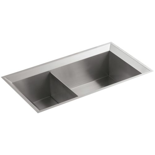 Kohler K-3389 Poise 33' Double Basin Under-Mount 16-Gauge Stainless Steel Kitchen Sink with SilentShield