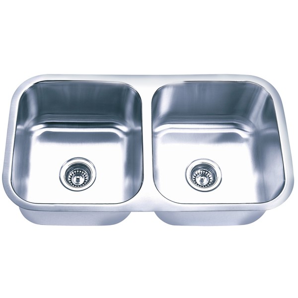 Fine Fixtures Undermount Stainless Steel Equal Double Bowl - Stainless Steel Sink