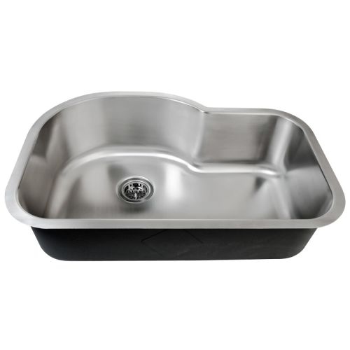 Miseno MSS3121C 31-1/2' Single Basin 16-Gauge Stainless Steel Kitchen Sink - Drain Assembly, Basket Grid, Maintenance Kit