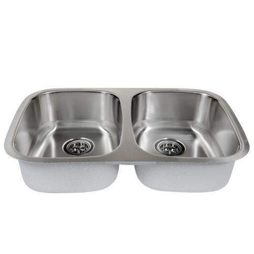 Miseno MSS2918C 29-1/8' Undermount Double Basin Stainless Steel Kitchen Sink with 50/50 Split - Drain Assemblies, Basin Racks