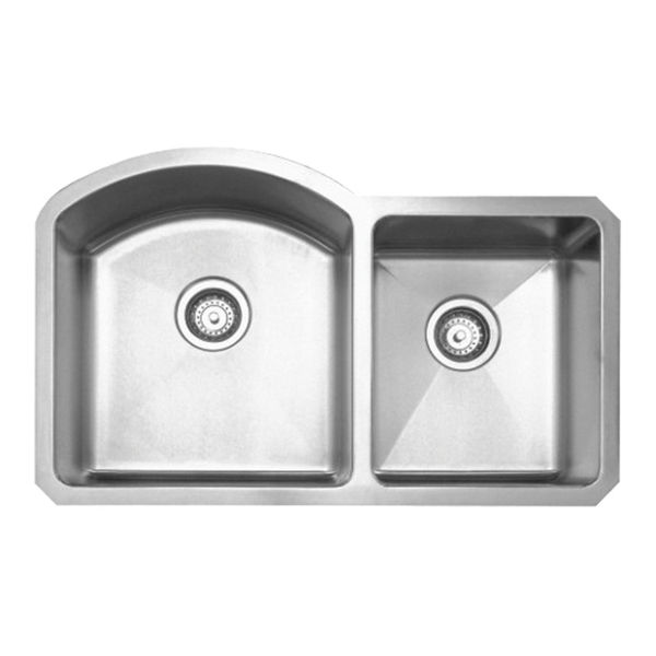 Whitehaus Collection Noah's Under mount Sink - Stainless Steel - Double Basin - Bottom Center