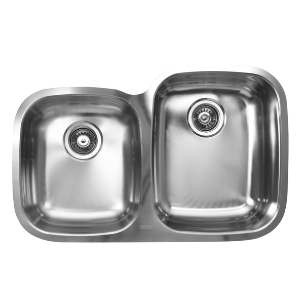 Ukinox D376.60.40.10R 60/40 Double Basin Stainless Steel Undermount Kitchen Sink - Stainless Steel double bowl sink