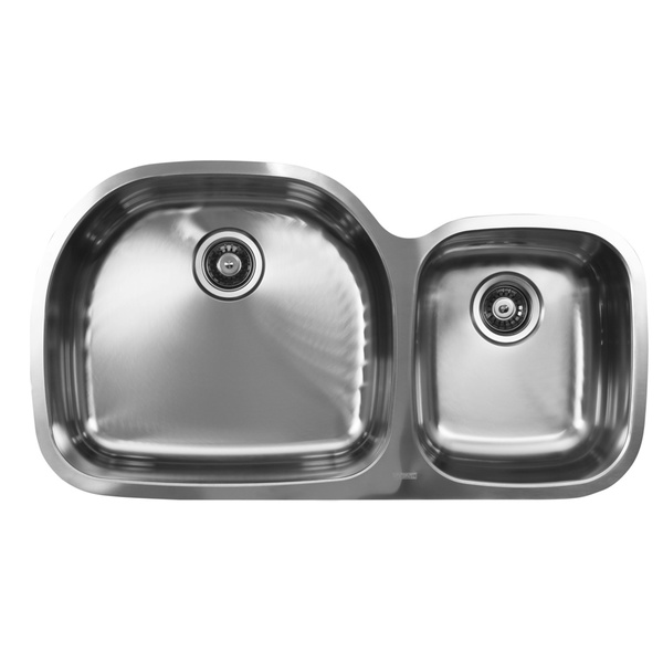 Ukinox D537.60.40.8L 60/40 Double Basin Stainless Steel Undermount Kitchen Sink - Stainless Steel