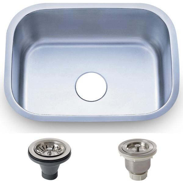 23.5-inch Stainless Steel 18 gauge Undermount Single Bowl Kitchen Sink Basket - 18 Gauge