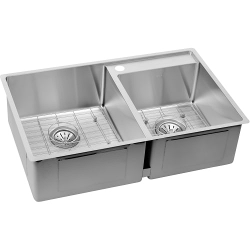 Elkay ECTRUD31199RDBG Crosstown 32-1/2' Double Basin Stainless Steel Kitchen Sink for Undermount Installations with Water Deck -