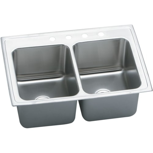 Elkay DLR332212 Gourmet 33' Double Basin Drop In Stainless Steel Kitchen Sink