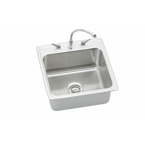 Elkay DLH222210C Gourmet 22' Single Basin 18-Gauge Stainless Steel Kitchen Sink for Drop In Installations with SoundGuard