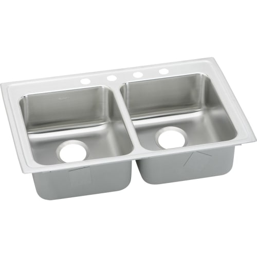 Elkay LRAD372260 Gourmet 37' Double Basin 18-Gauge Stainless Steel Kitchen Sink for Drop In Installations with 50/50 Split and