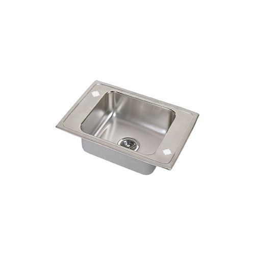 Elkay PSDKAD2517C Pacemaker 25' x 17' Stainless Steel Single Basin Classroom Sink with Faucet and Bubbler