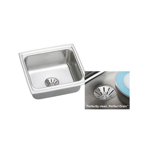 Elkay DLFR191810PD Gourmet 19' Single Basin 18-Gauge Stainless Steel Kitchen Sink for Drop In Installations with SoundGuard