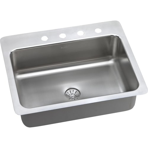 Elkay LSR2722PD Gourmet 27' Single Basin Drop In Stainless Steel Kitchen Sink - Includes Perfect Drain Assembly