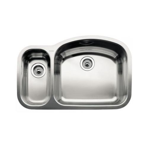 Blanco 440245 Wave 1-1/2 Reverse Basin Undermount Stainless Steel Kitchen Sink with 6' and 10' Bowl Depths 32 1/8' x 20 7/8'