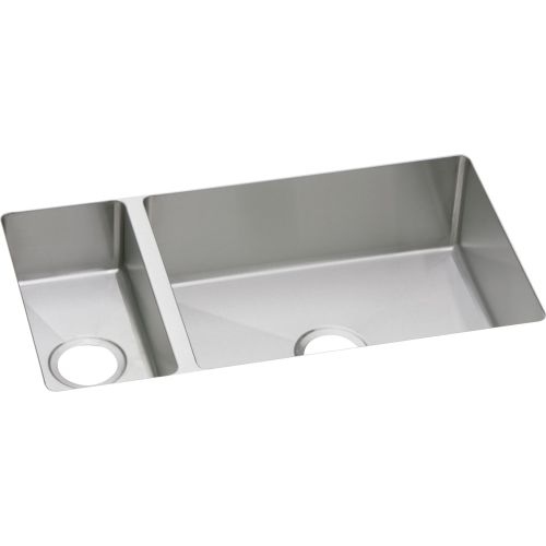 Elkay EFRU3219 Crosstown 32-1/4' Double Basin 16-Gauge Stainless Steel Kitchen Sink for Undermount Installations with 25/75