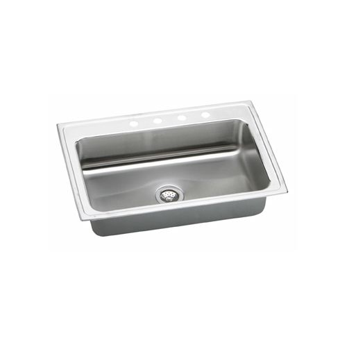 Elkay LRS3322 Gourmet 33' Single Basin Drop In Stainless Steel Kitchen Sink