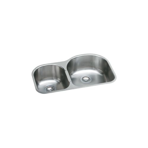 Elkay EGUH3119L Elumina 31-1/4' Double Basin 18-Gauge Stainless Steel Kitchen Sink for Undermount Installations with 40/60 Split