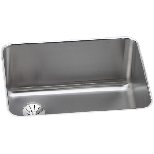 Elkay ELUH231710LPD Gourmet 25-1/2' Single Basin Undermount Stainless Steel Kitchen Sink - Includes Perfect Drain Assembly
