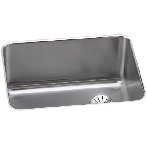 Elkay ELUH231710RPD Gourmet 25-1/2' Single Basin Undermount Stainless Steel Kitchen Sink - Includes Perfect Drain Assembly