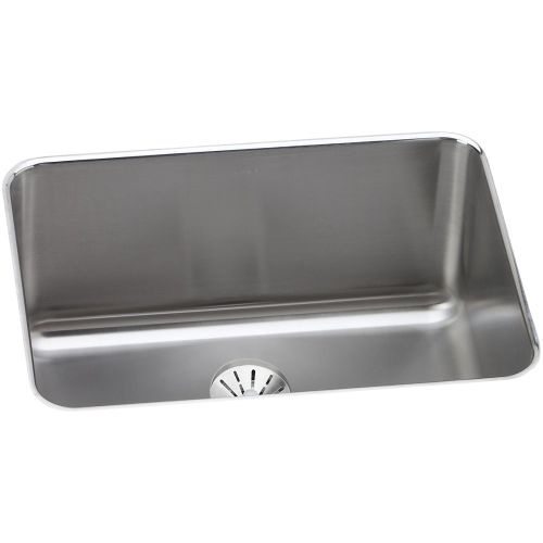 Elkay ELUH231710PD Gourmet 25-1/2' Single Basin Undermount Stainless Steel Kitchen Sink - Includes Perfect Drain Assembly