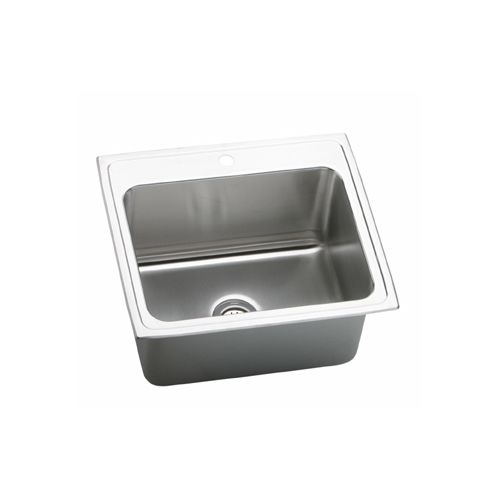 Elkay DLR252210 Gourmet 25' Single Basin 18-Gauge Stainless Steel Kitchen Sink for Drop In Installations with SoundGuard