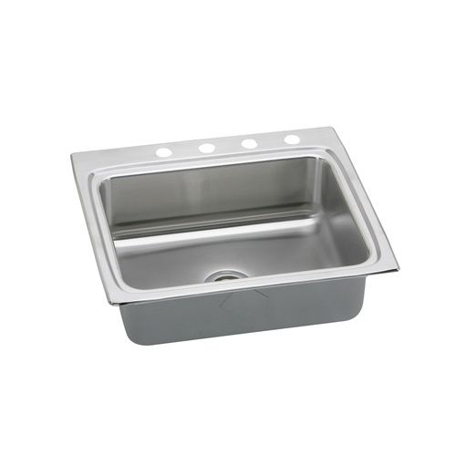 Elkay LRAD252240 Gourmet Lustertone Stainless Steel 25' Self Rimming Single Basin Kitchen Sink with 4' Depth