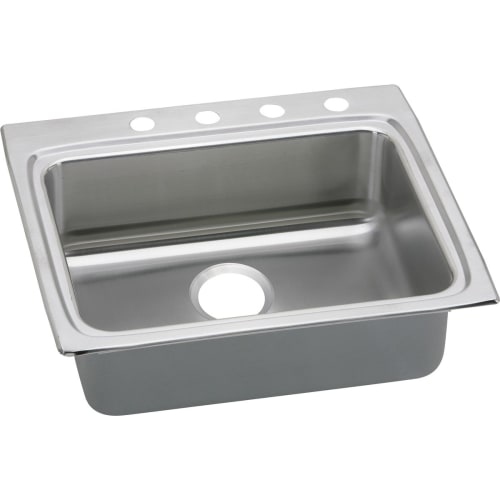 Elkay LRADQ252250 Gourmet 25' Single Basin Drop In Stainless Steel Kitchen Sink - 1 faucet hole - Two holes