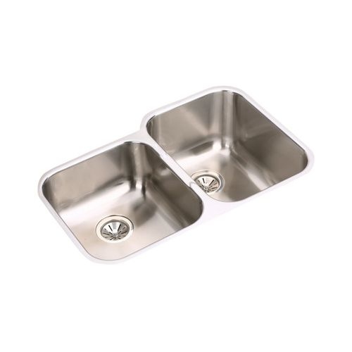 Elkay EGUH3120L Elumina 31-1/4' Double Basin 18-Gauge Stainless Steel Kitchen Sink for Undermount Installations with 50/50 Split