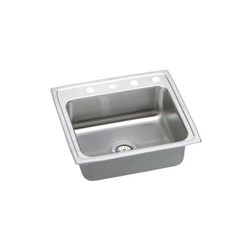 Elkay LRAD252165R Gourmet 25' Single Basin Drop In Stainless Steel Kitchen Sink