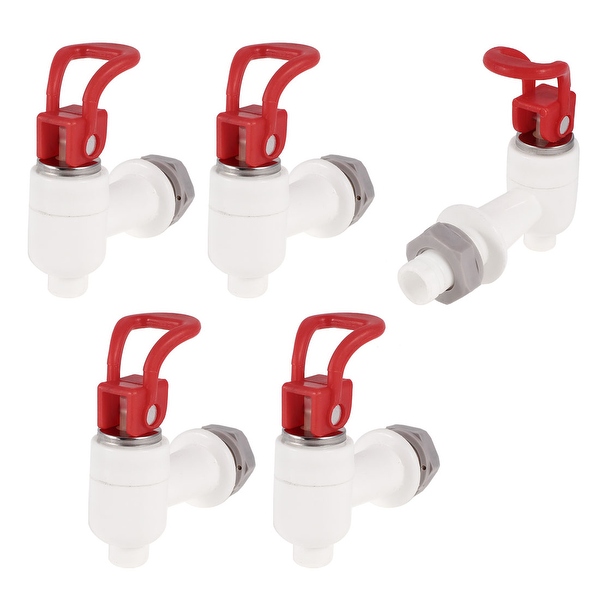 Unique Bargains Office Houshold Red White Push Type Water Drinking Dispenser Faucet x 5