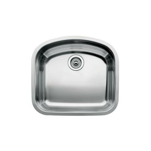 Blanco 440249 Wave Single Basin Undermount Stainless Steel Kitchen Sink with 10' Bowl Depth 22 7/16' x 20 7/16'