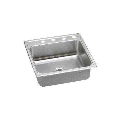 Elkay LRADQ222265 Gourmet 22' Single Basin Drop In Stainless Steel Kitchen Sink